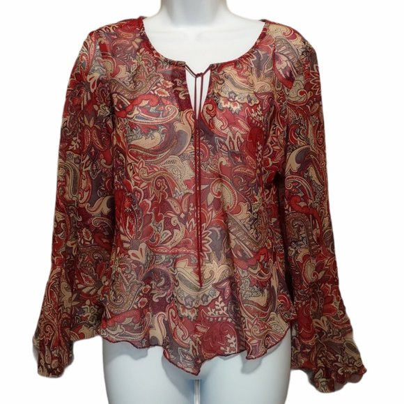 Zoey & Beth Paisley Blouse Size L - Picture 1 of 11